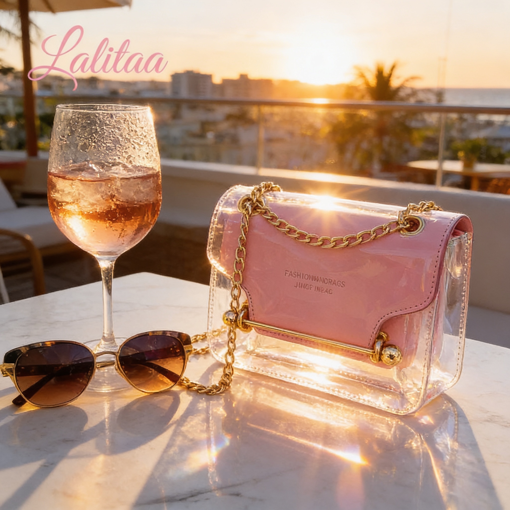 Bolsa Crystal Pink no Pôr do Sol